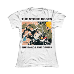 SHE BANGS THE DRUMS WHITE T-SHIRT