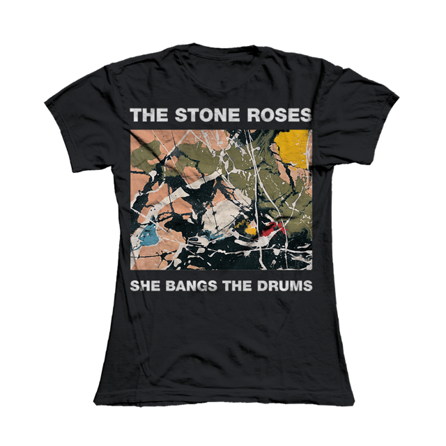 SHE BANGS THE DRUMS BLACK T-SHIRT | The Stone Roses