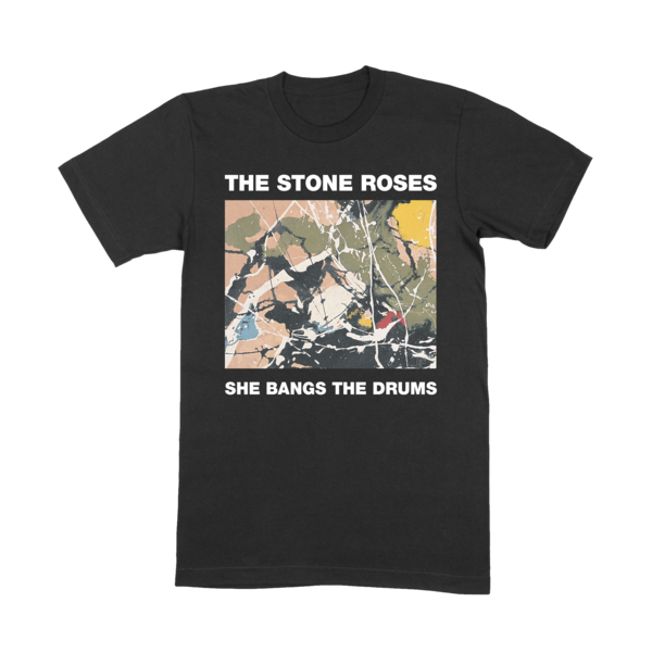 SHE BANGS THE DRUMS BLACK T-SHIRT