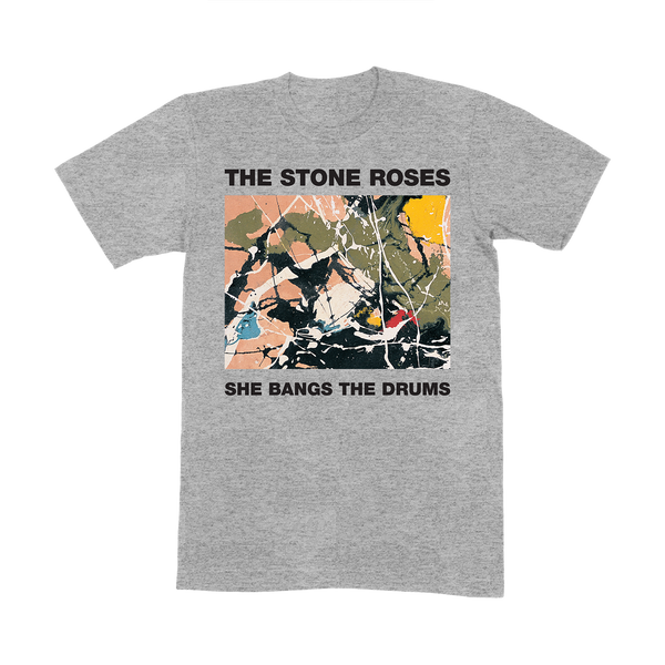 SHE BANGS THE DRUMS GREY T-SHIRT